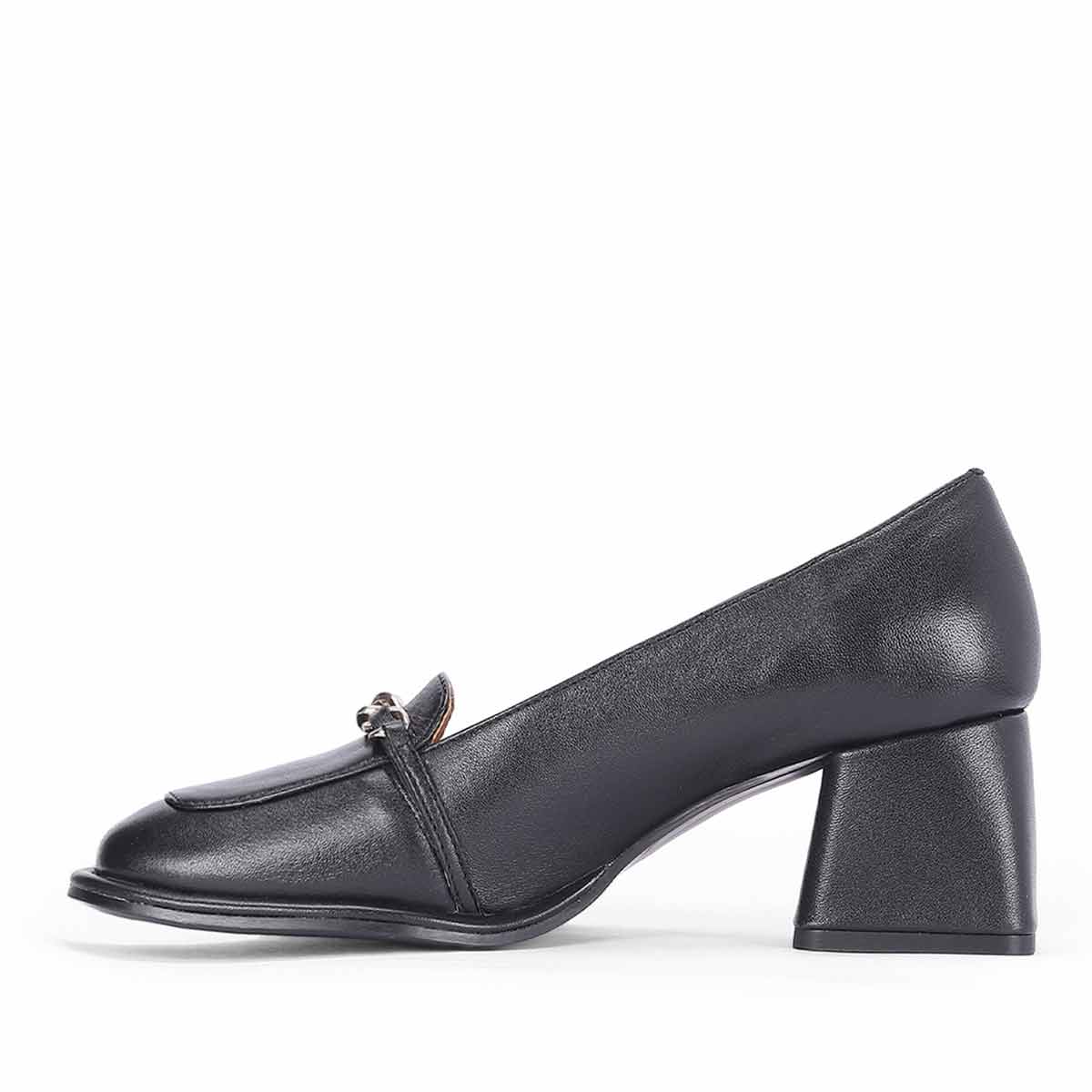Saint Mirielle Black Leather Moccasins - Image 3