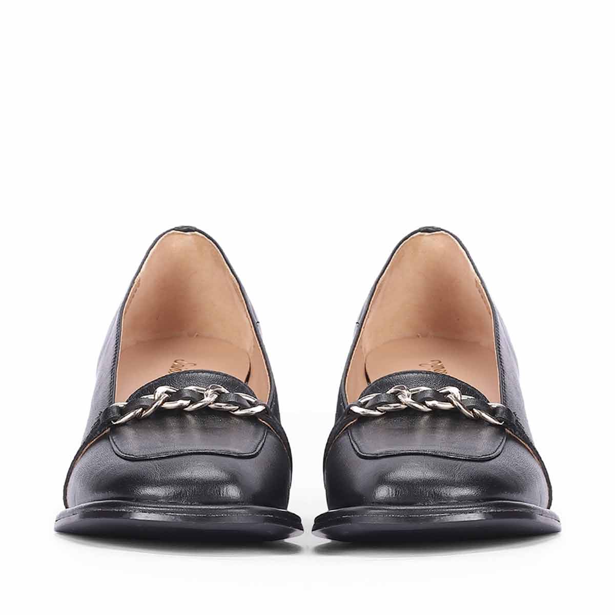 Saint Mirielle Black Leather Moccasins - Image 4