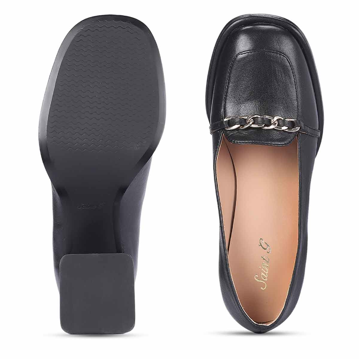 Saint Mirielle Black Leather Moccasins - Image 6
