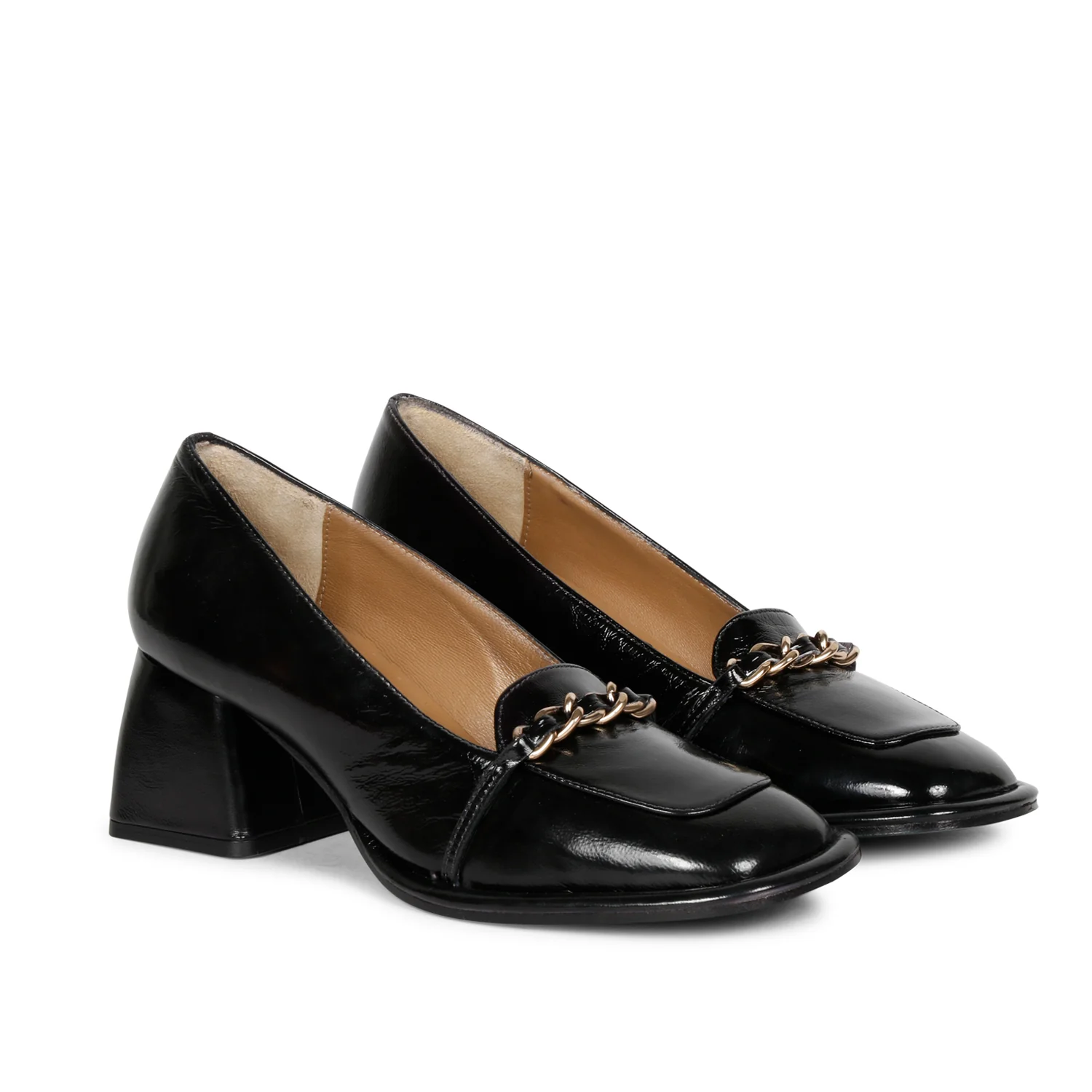 Saint Mirielle Black Patent Leather Handcrafted Moccasins - Image 3