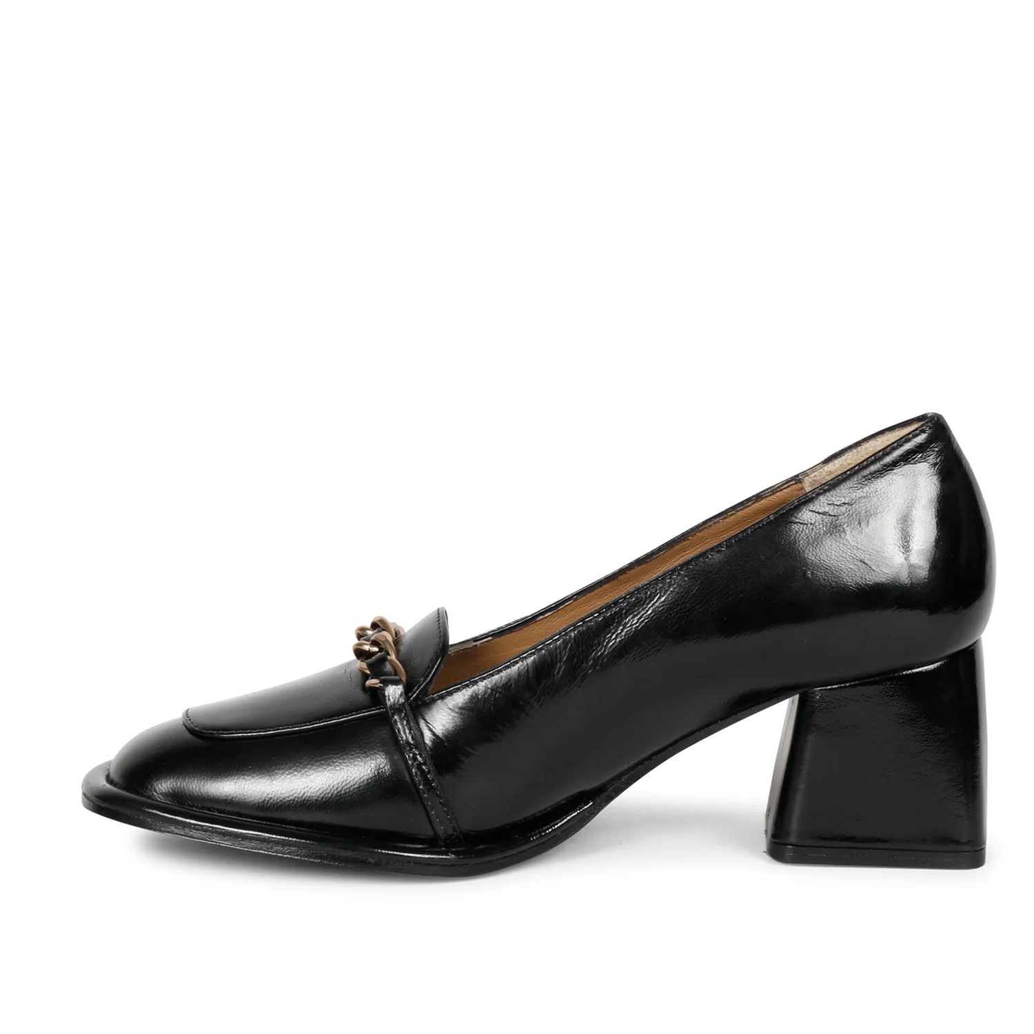 Saint Mirielle Black Patent Leather Handcrafted Moccasins - Image 4