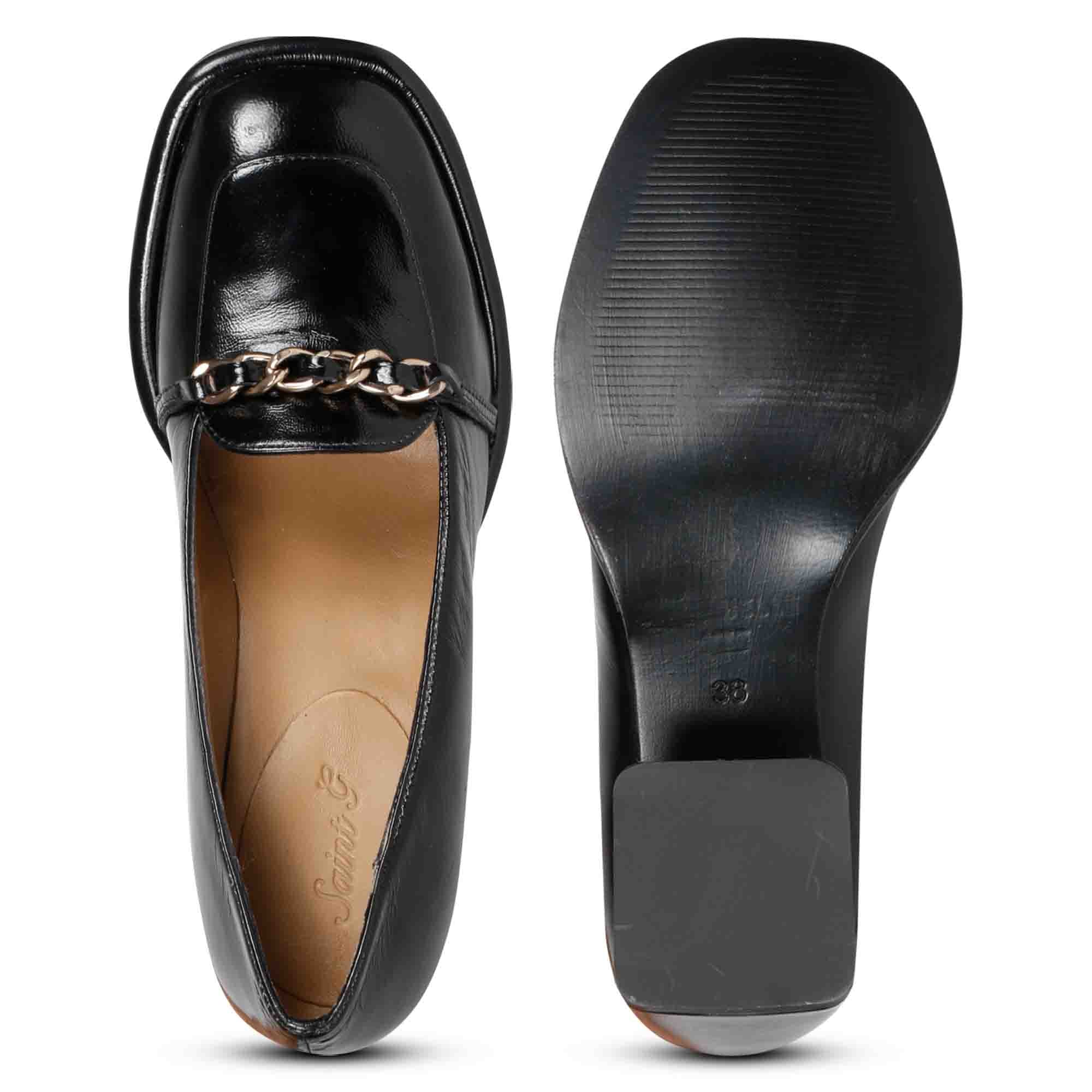 Saint Mirielle Black Patent Leather Handcrafted Moccasins - Image 7