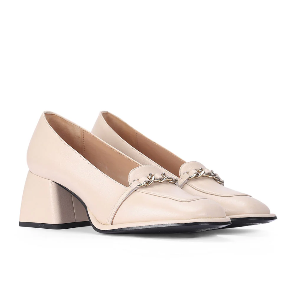 Saint Mirielle Ivory Leather Handcrafted Moccasins - Image 3