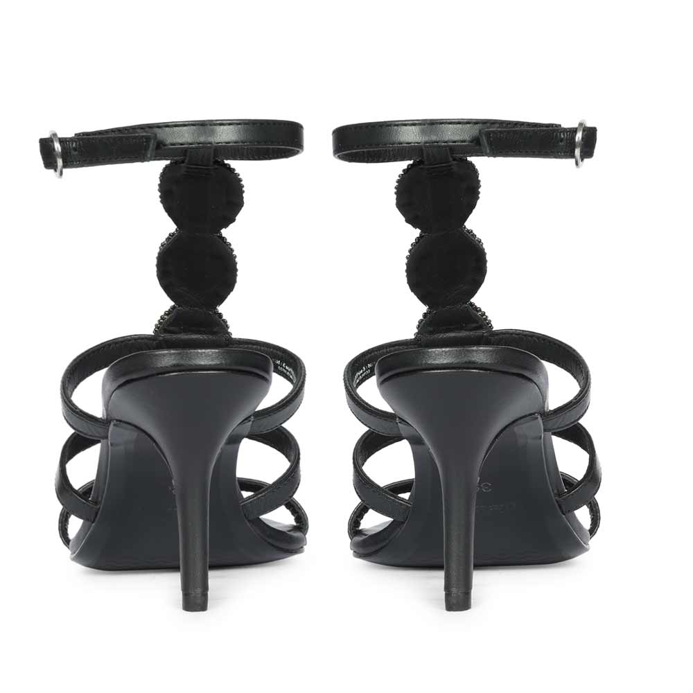 Saint Monroe Multi Stone Black Leather Stilettos - Image 6