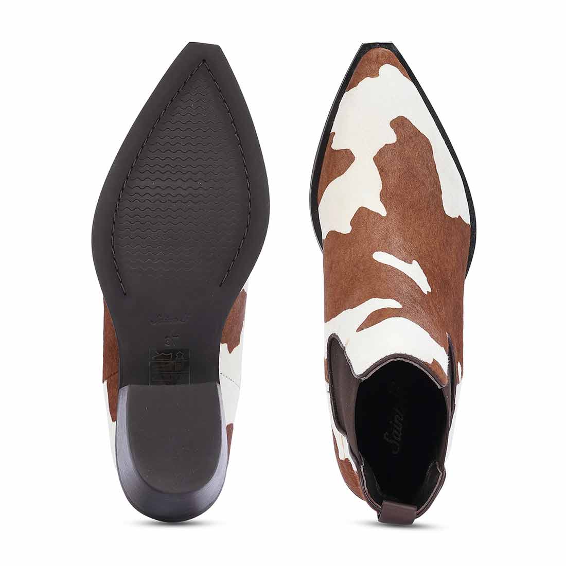 Saint Morrison Cloud Pony Hair Leather Ankle Boots - Image 6