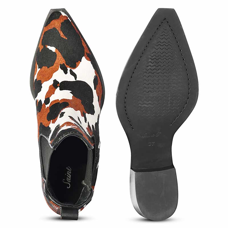 Saint Morrison Multi Pony Hair Leather Ankle Boots - Image 7