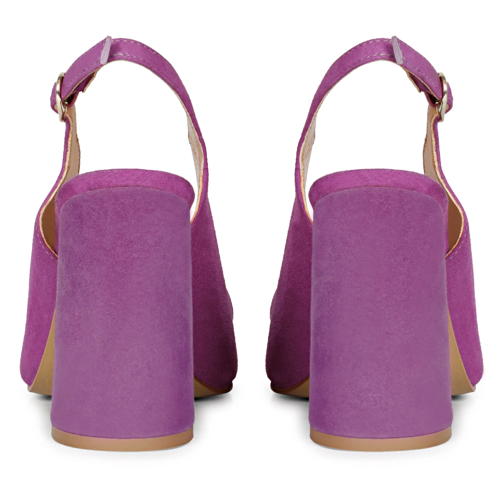 Saint Naiya Flower Embellished Purple Suede Leather Heels - Image 6