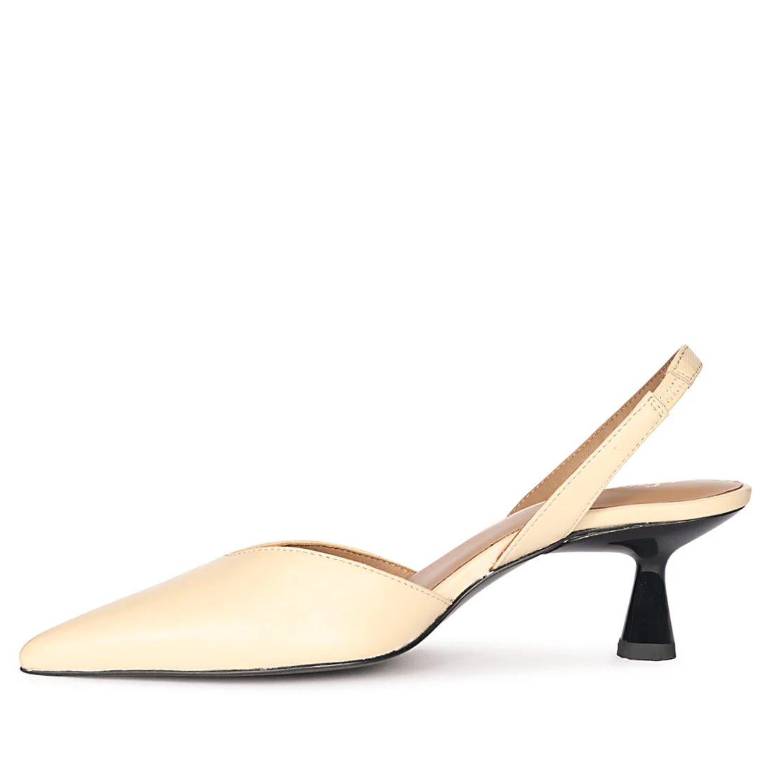 Saint Nanette Beige Leather Pumps - Image 3