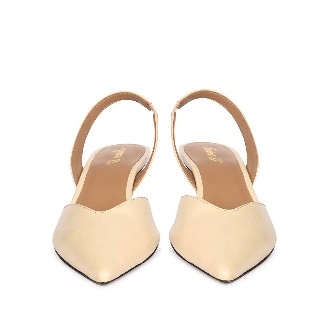Saint Nanette Beige Leather Pumps - Image 4
