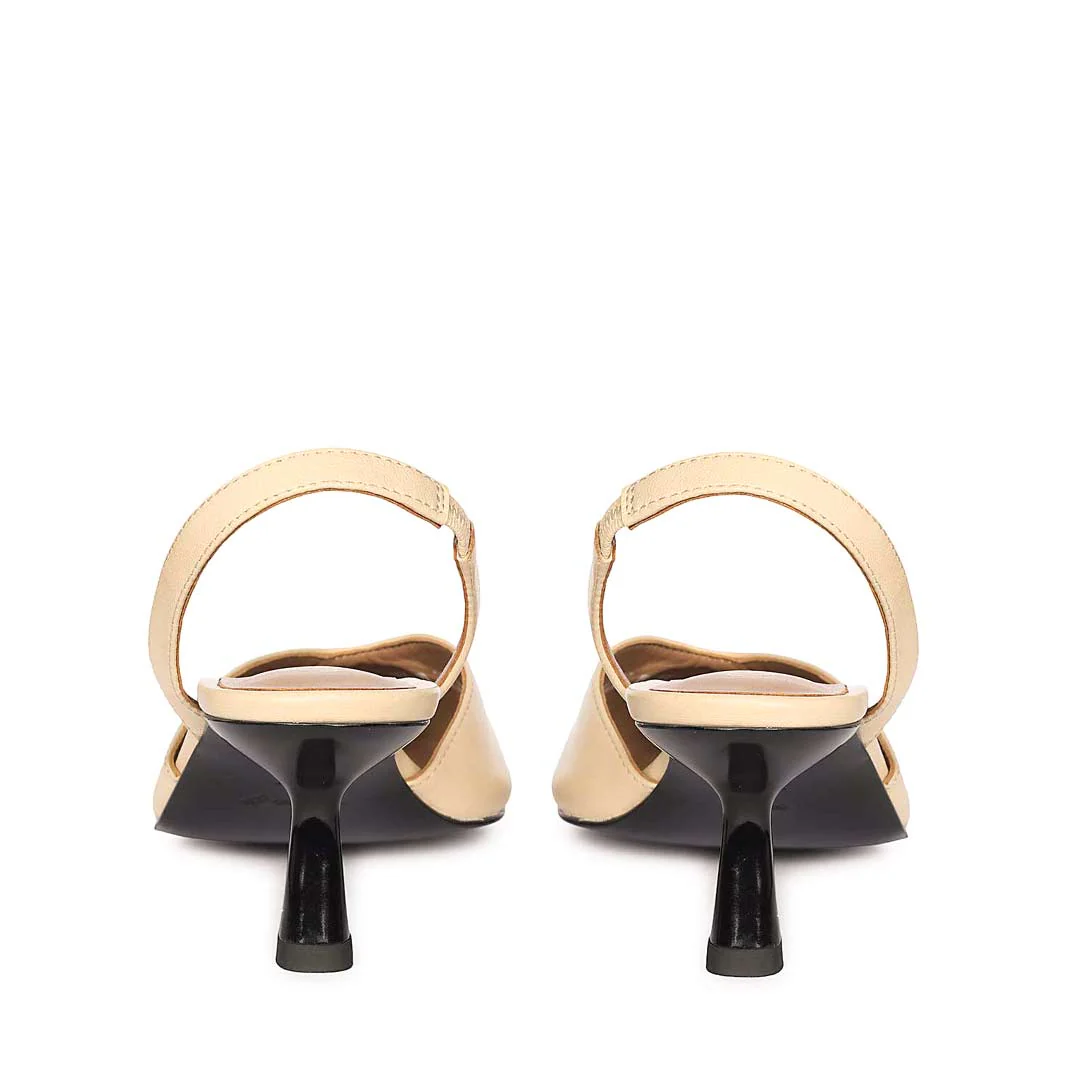 Saint Nanette Beige Leather Pumps - Image 5