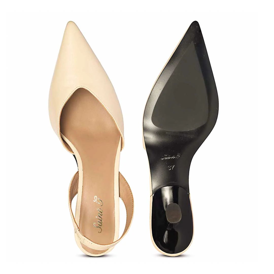 Saint Nanette Beige Leather Pumps - Image 6