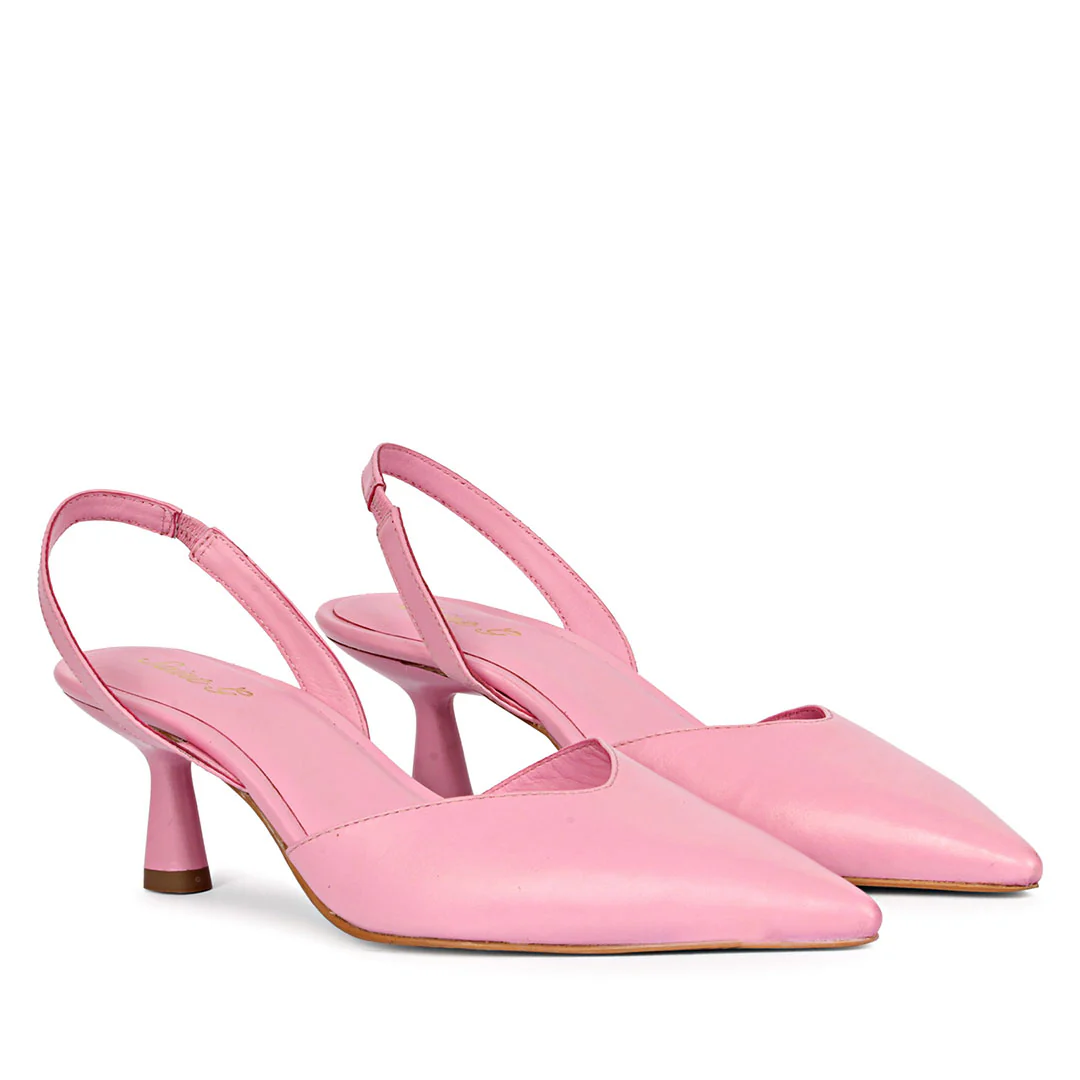 Saint Nanette Blushy Pink Leather Pumps - Image 3