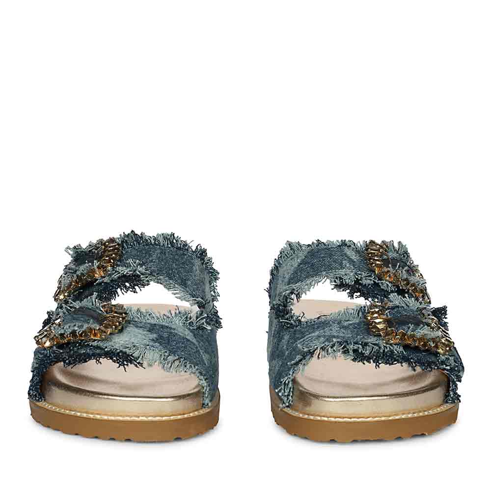 SaintG Navy Blue Denim Footbed Sandals - Image 4