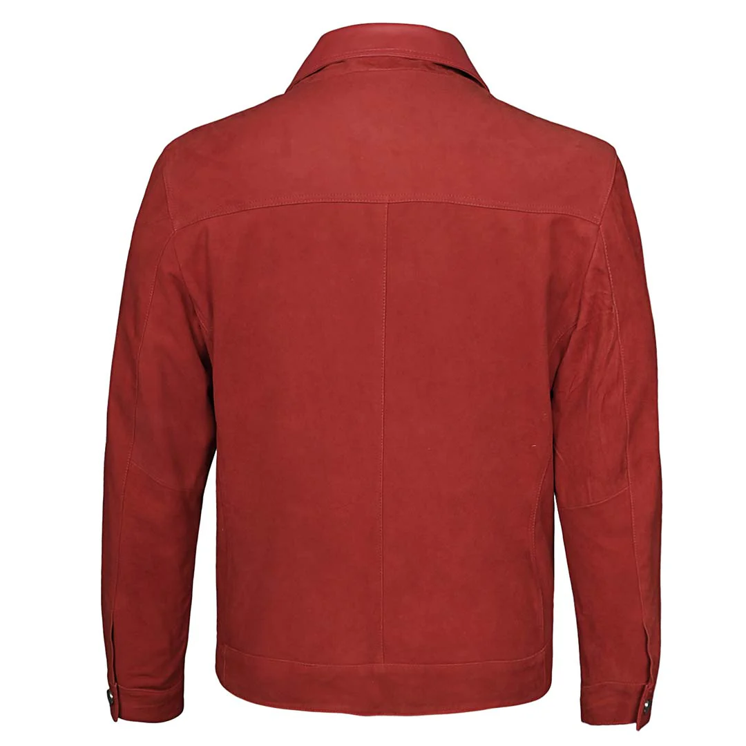 Saint Nico Red Leather Men's Jacket With Collars - Image 5
