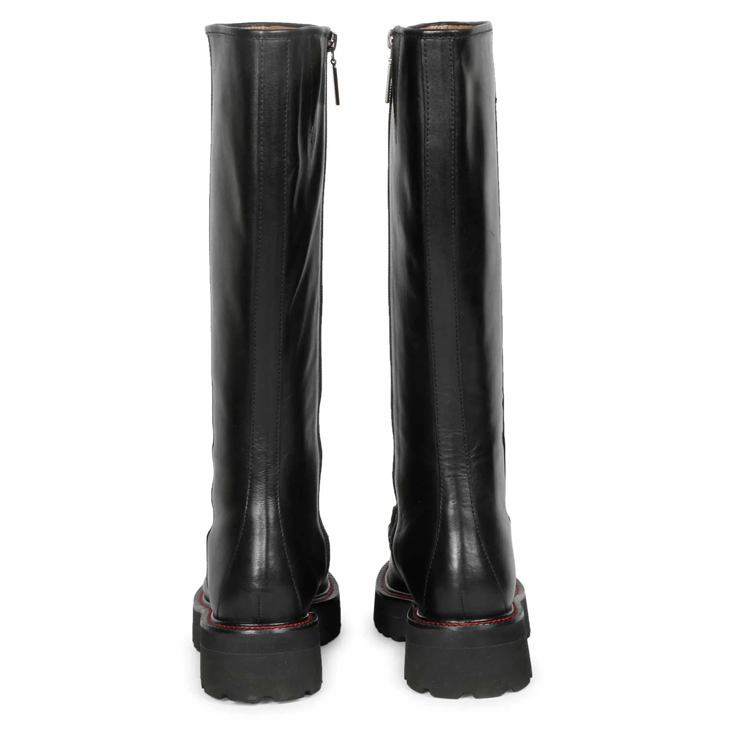 Saint Noble Black Leather Horse Bit Décor Long Boots - Image 5