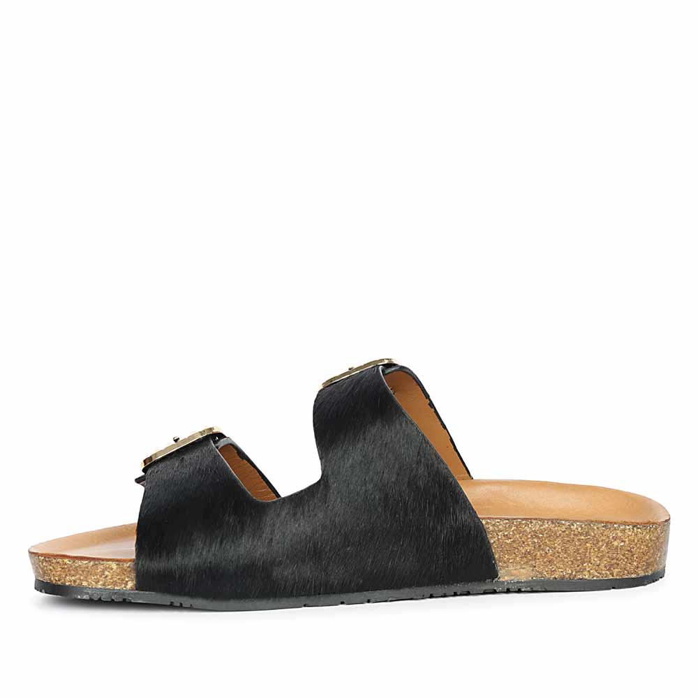 Saint Noel Black Pony Leather Sandals - Image 4