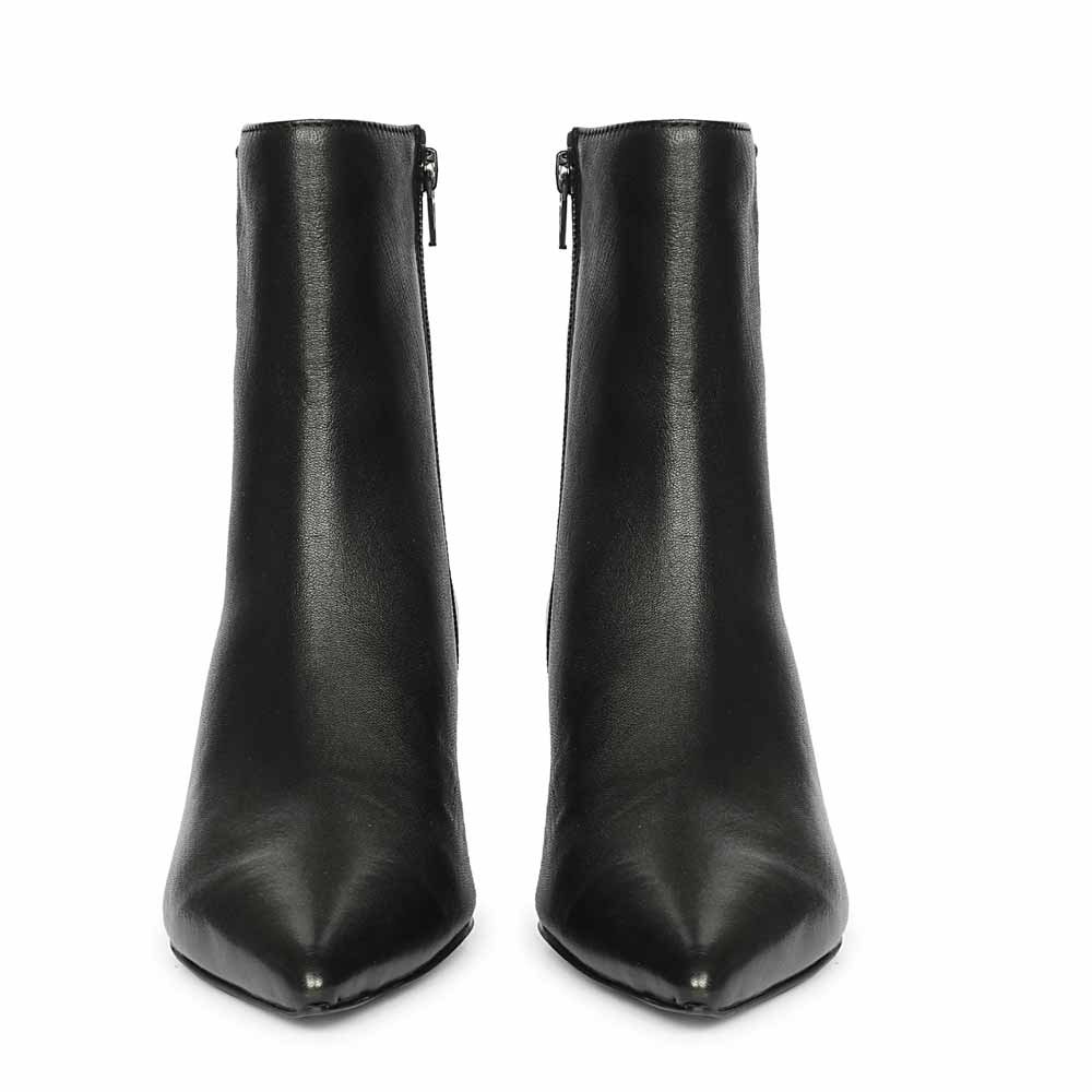 Saint Noelle Embellished Black Leather Kitten Heel Ankle Boots - Image 6