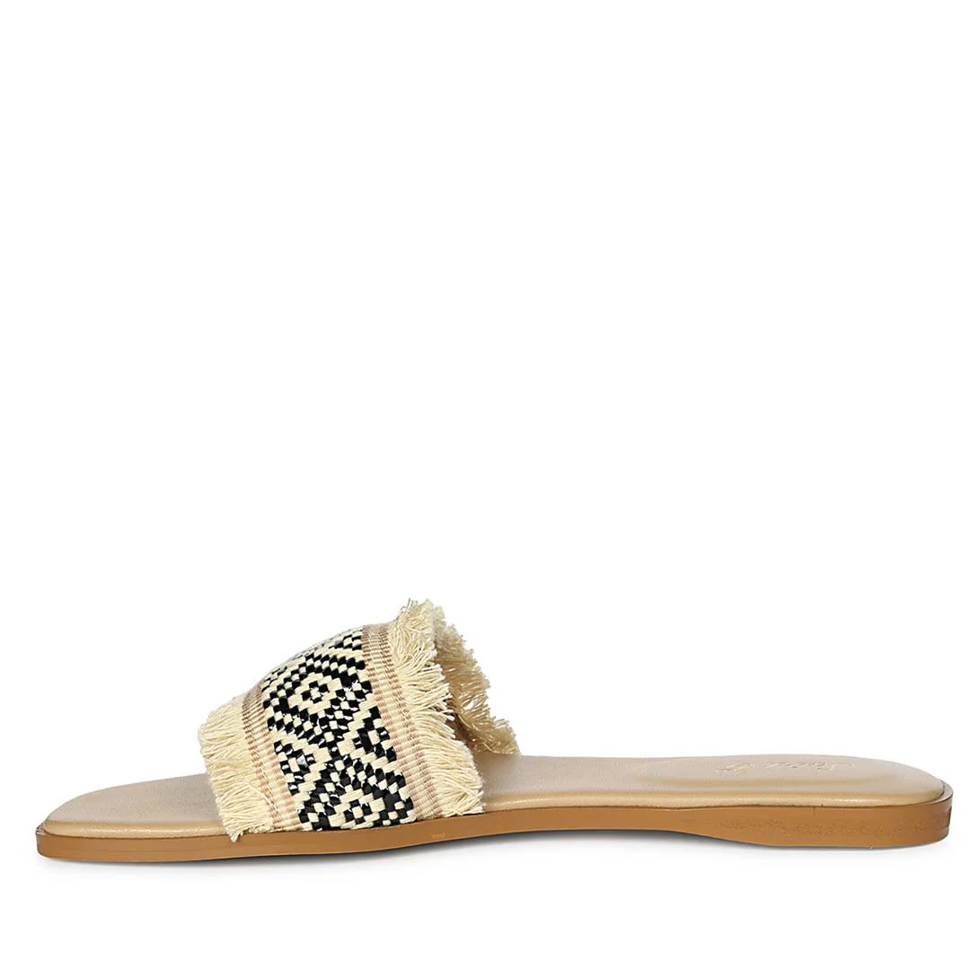 Saint Noor Luxe Crystal Net Black-Beige Leather - Image 3