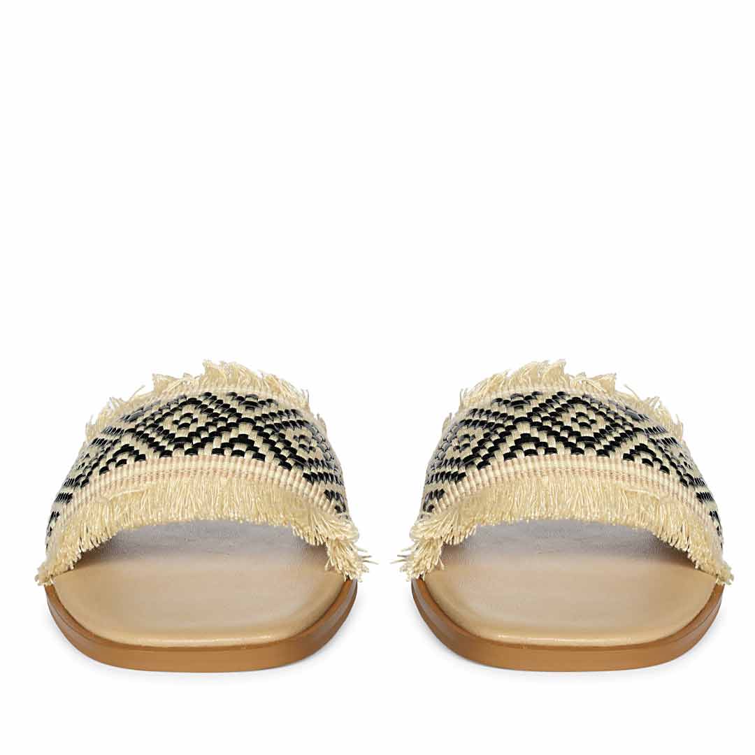 Saint Noor Luxe Crystal Net Black-Beige Leather - Image 4