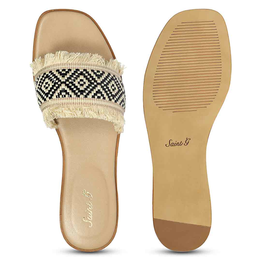 Saint Noor Luxe Crystal Net Black-Beige Leather - Image 6
