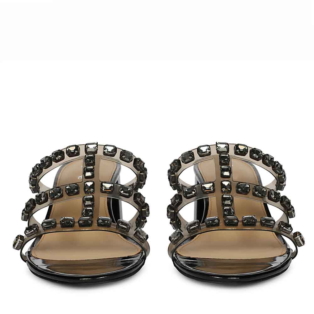 Saint Norma Stone Embellished Black Block Heels - Image 5