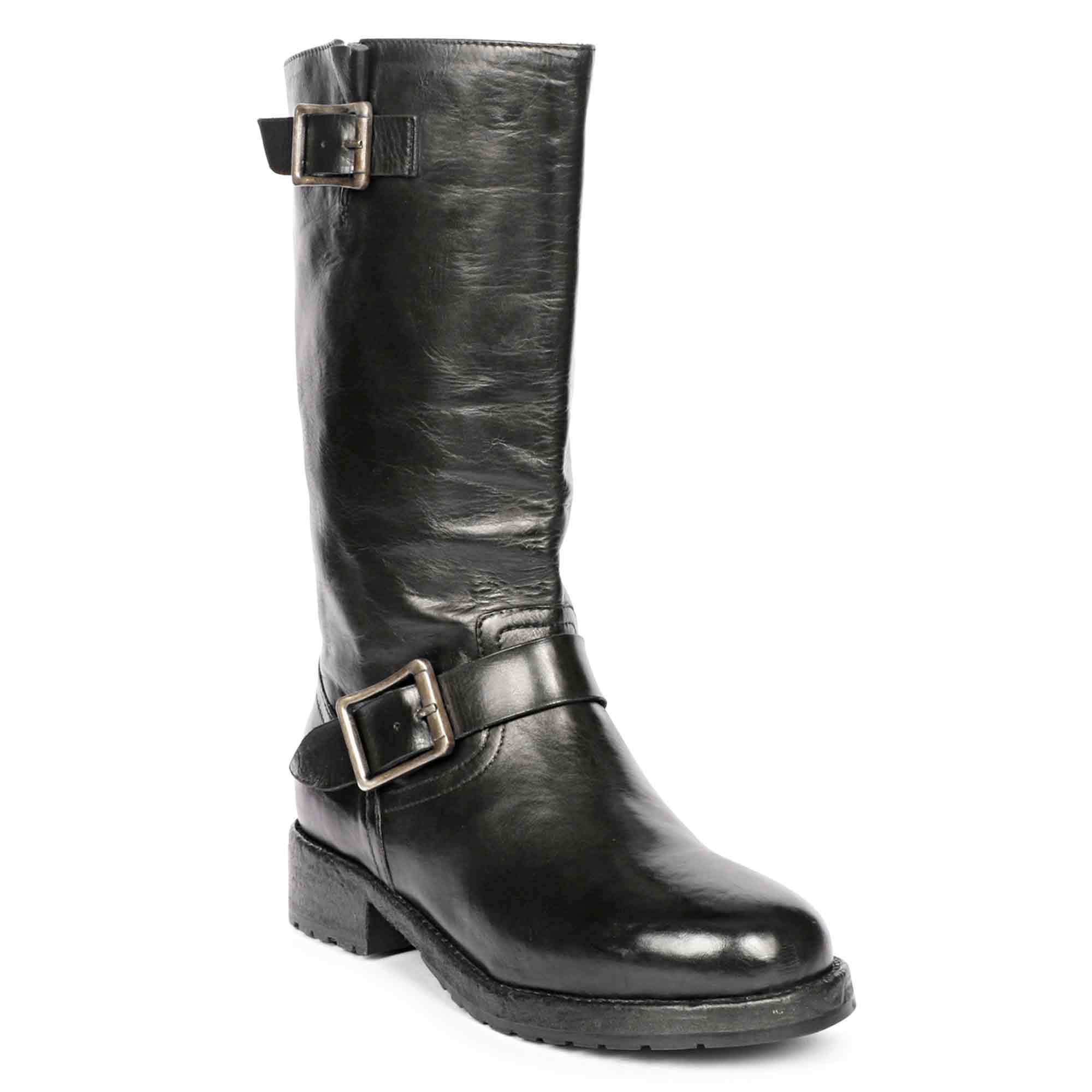 Saint Nova Black Leather Washed Calf Boot - Image 6
