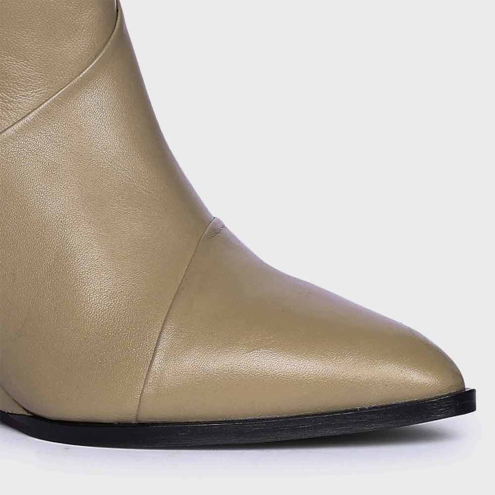 Saint Novara Folded Stone Leather Wedge Ankle Boots - Image 7