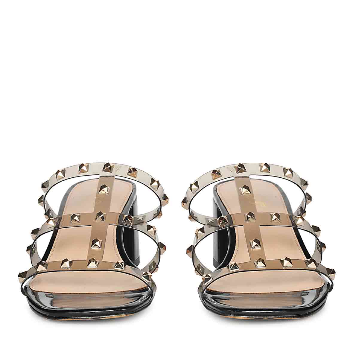 Saint Novara Metal Studded Black Vegan Leather Heels - Image 5