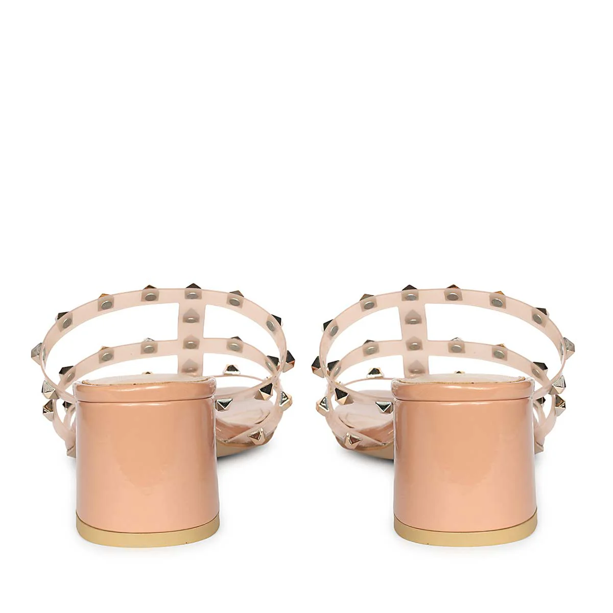 Saint Novara Metal Studded Blush Vegan Leather Heels - Image 6