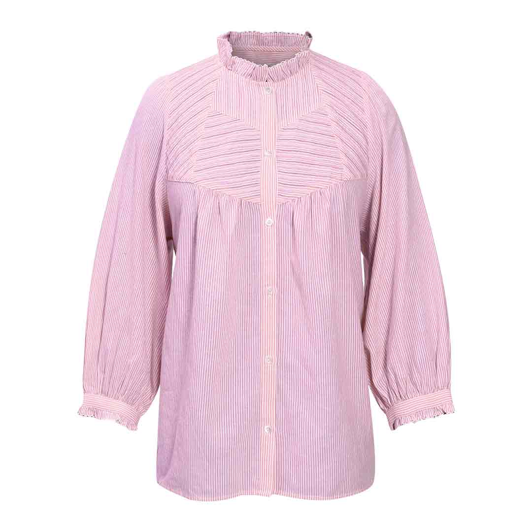 Saint Womens Blush Cotton Yarndyed Stripe Top - Image 6