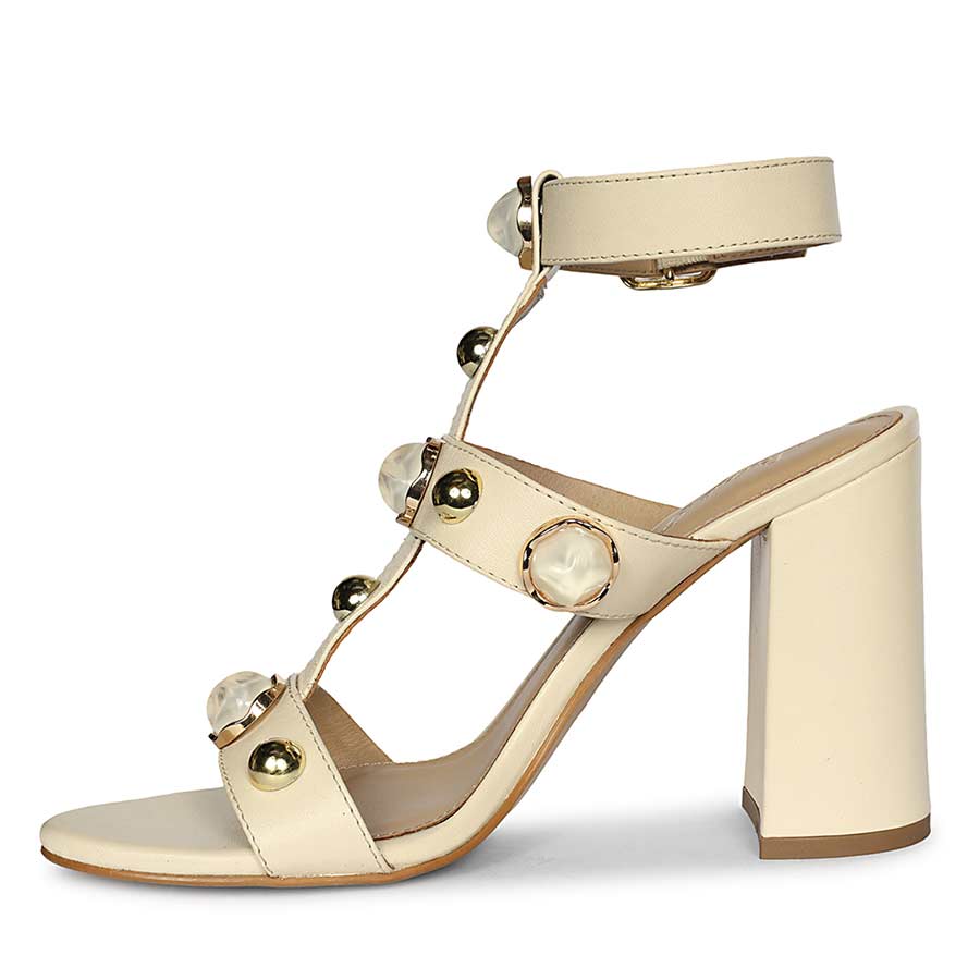 Saint Off-White Leather Block Heels - Image 4
