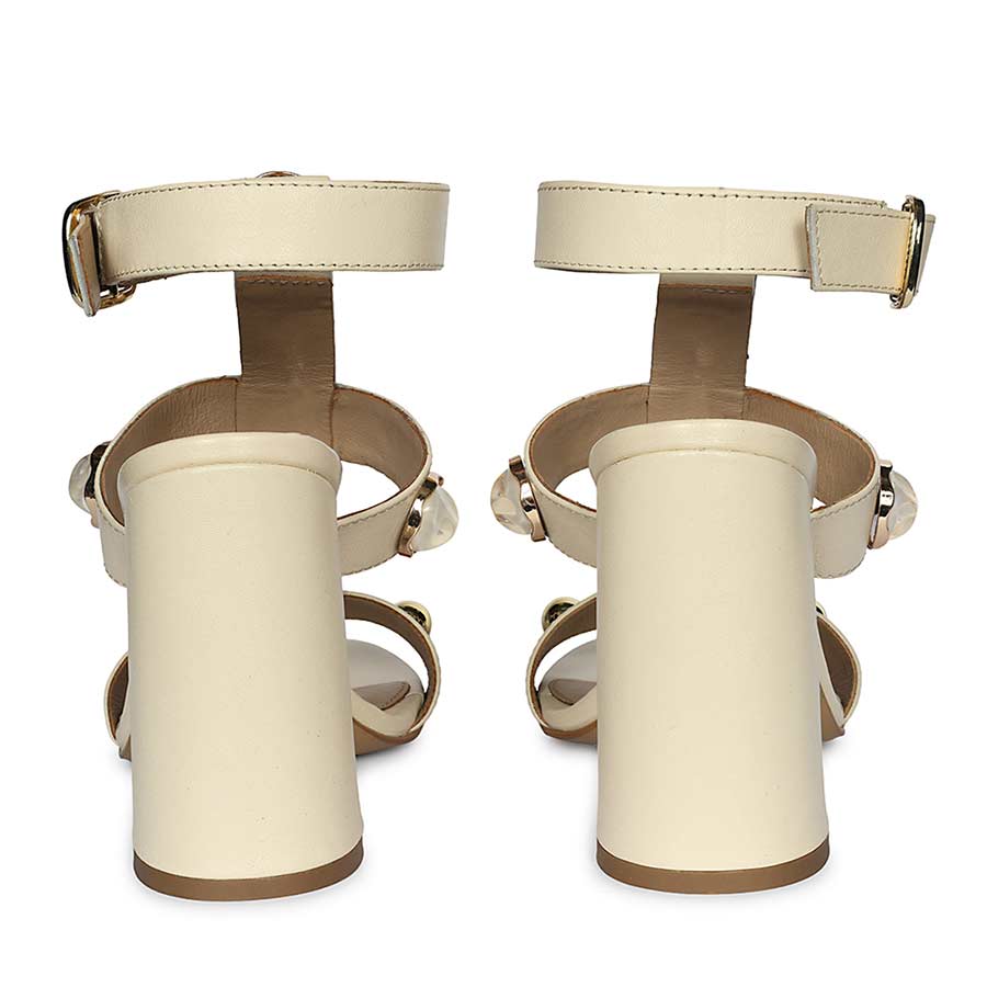 Saint Off-White Leather Block Heels - Image 6