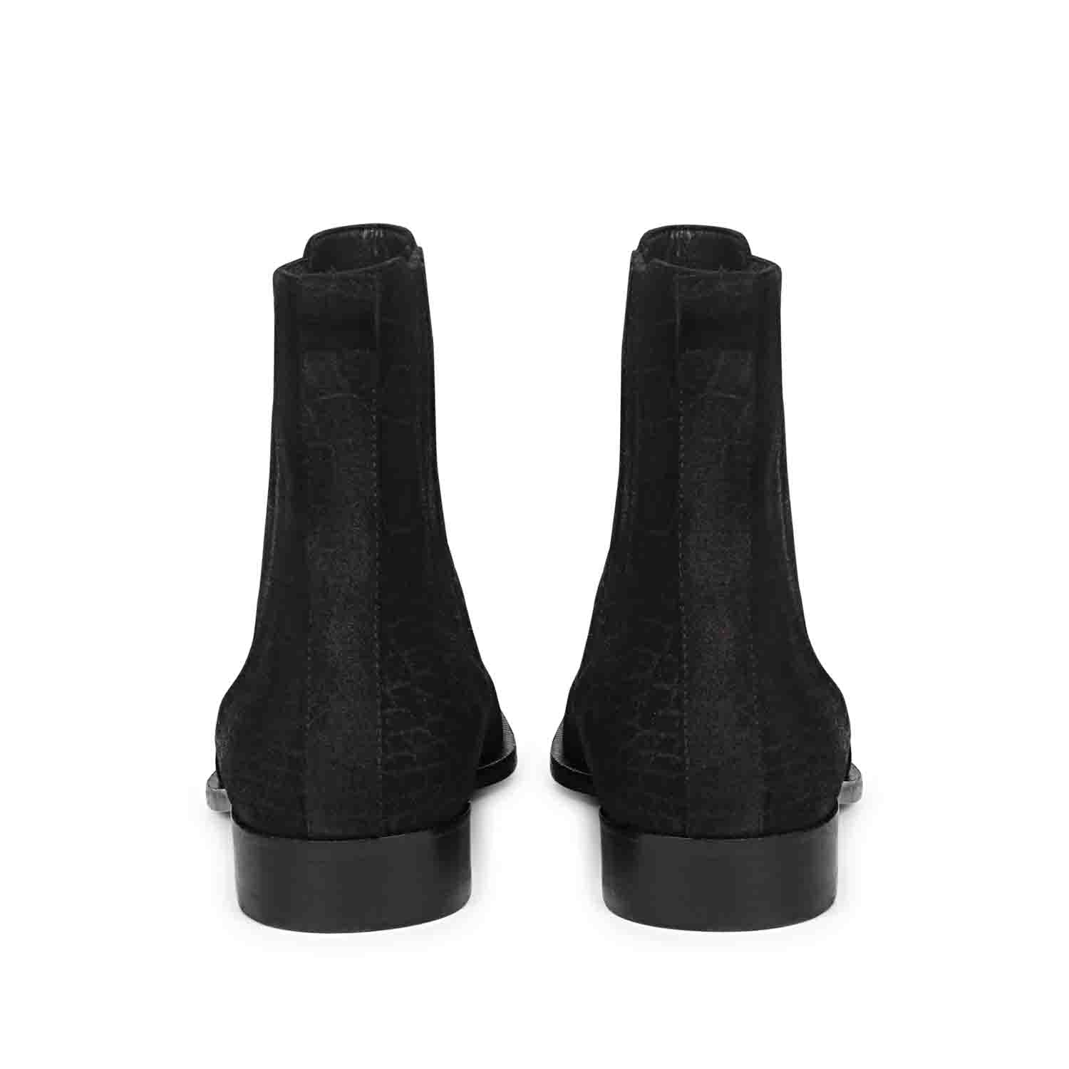 Saint Ollie Black Croco Print Suede Leather Chelsea boot - Image 5