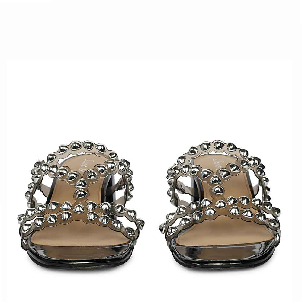 Saint Opal Silver Stud Embellished Block Heels - Image 5