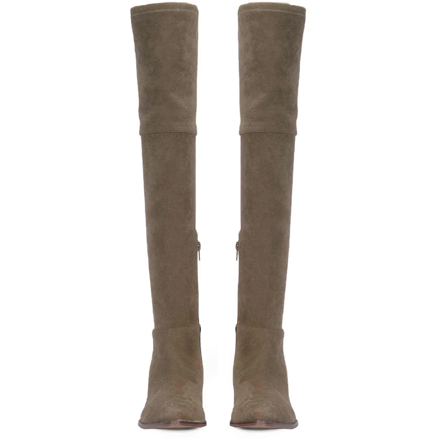 Saint Ophelia Taupe Stretch Suede Above The Knee Boots - Image 6