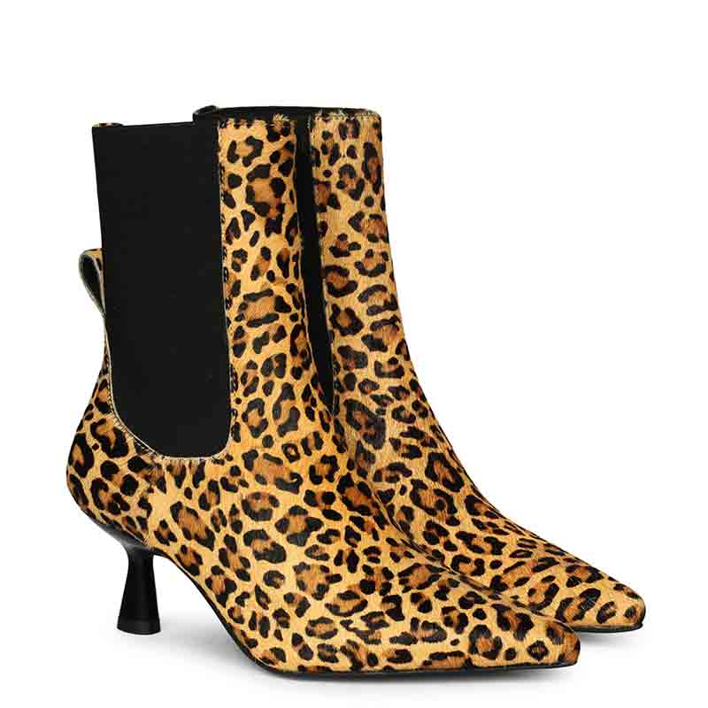 Saint Oriana Leo Print Leather Ankle Boots - Image 2