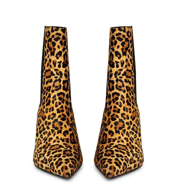 Saint Oriana Leo Print Leather Ankle Boots - Image 3