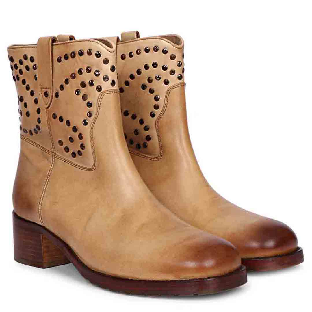 Saint Orly Caremal Leather Studded High Ankle Boots - Image 2