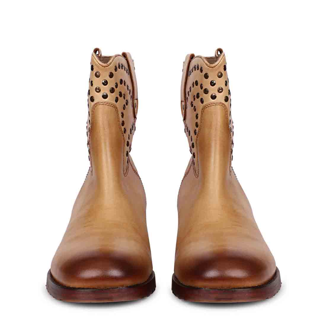 Saint Orly Caremal Leather Studded High Ankle Boots - Image 3