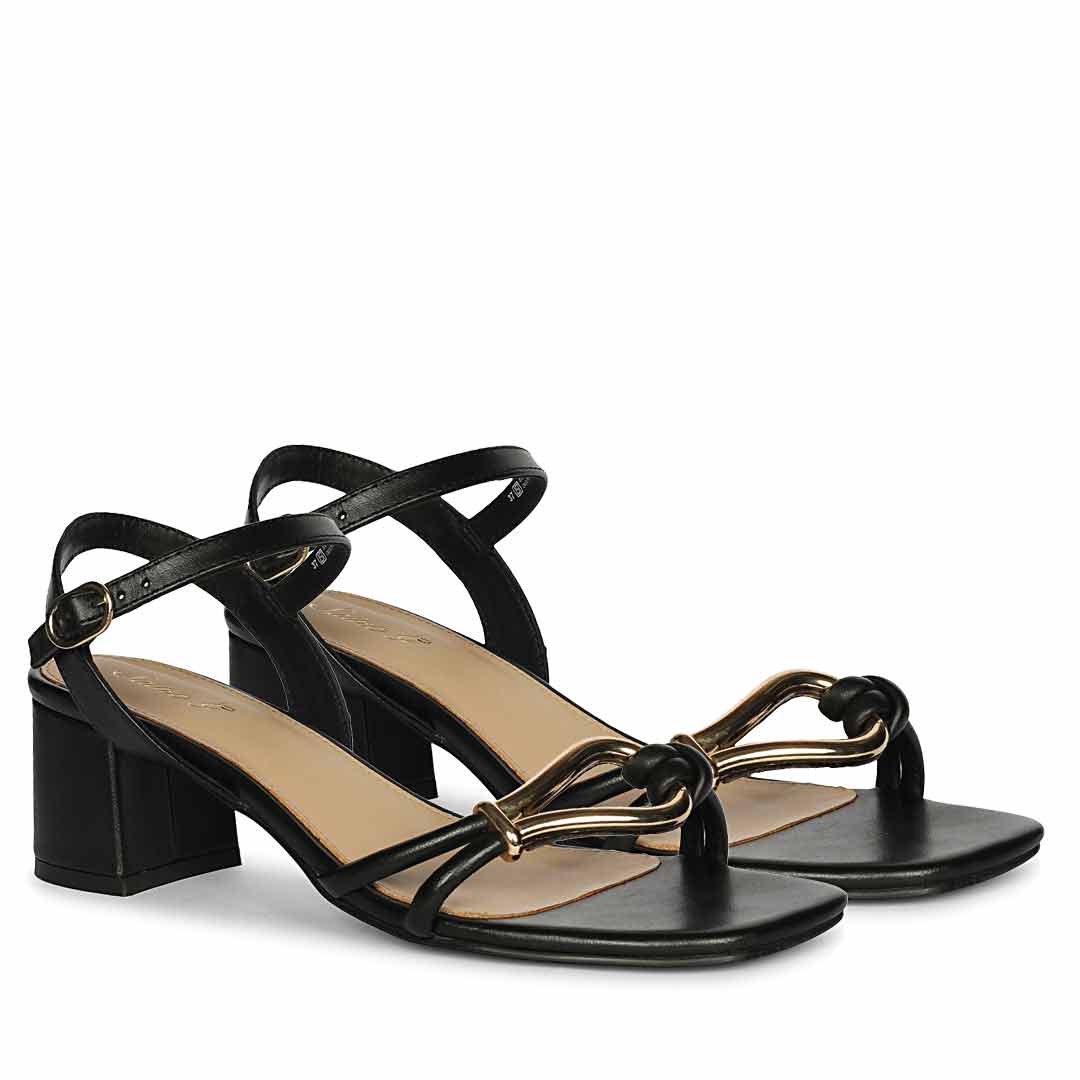 Saint Oryn Black Knot Trim Block Heels - Image 3