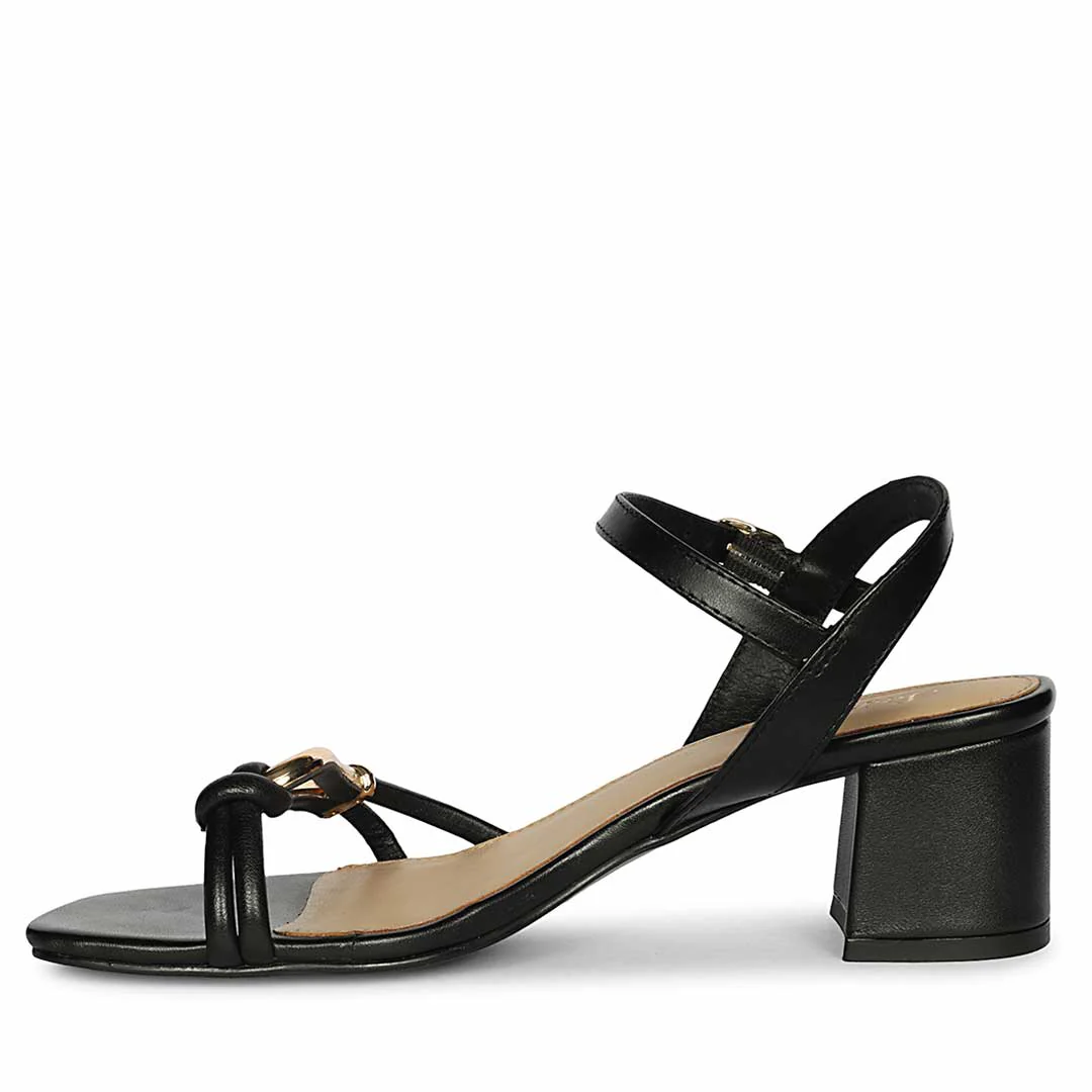 Saint Oryn Black Knot Trim Block Heels - Image 4