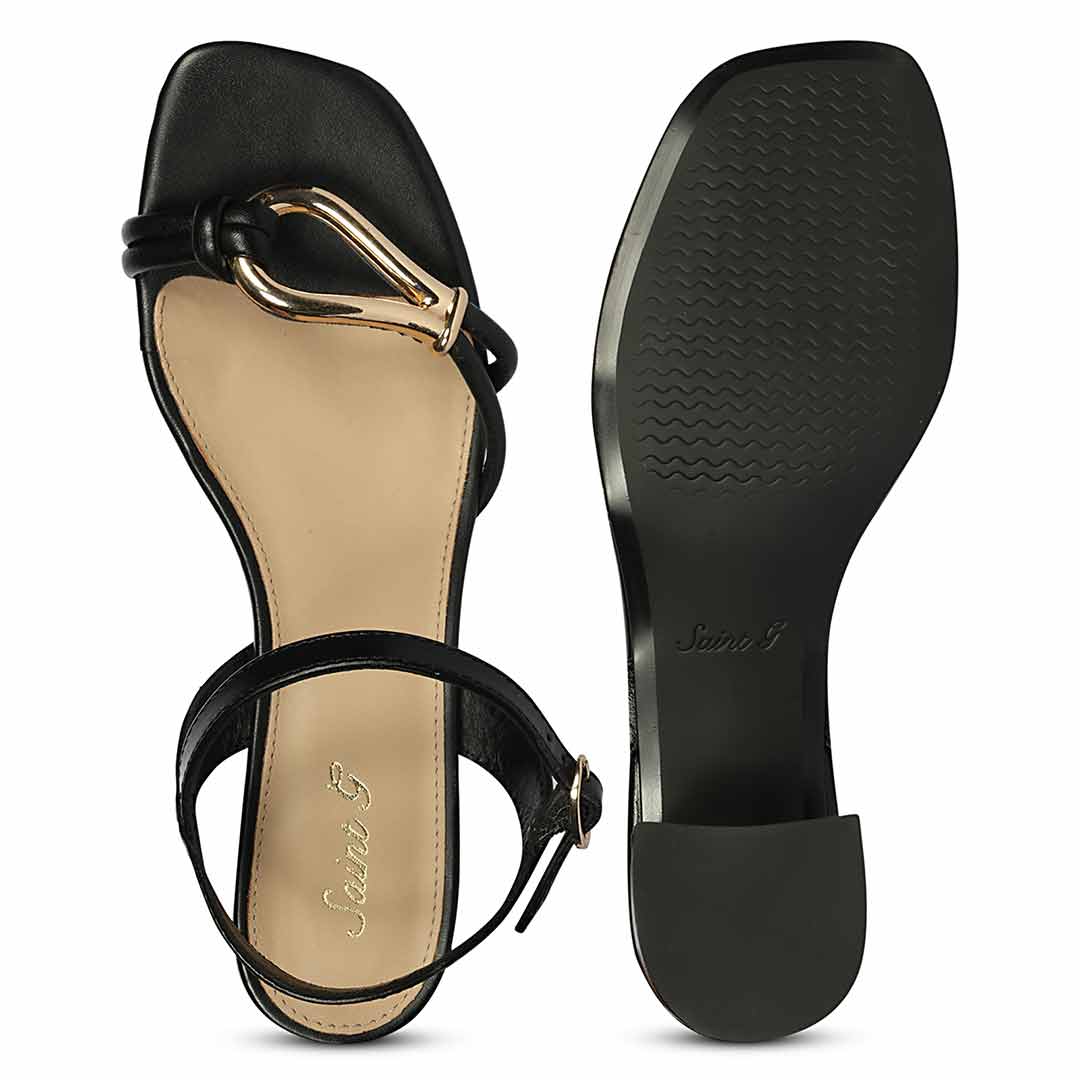Saint Oryn Black Knot Trim Block Heels - Image 7