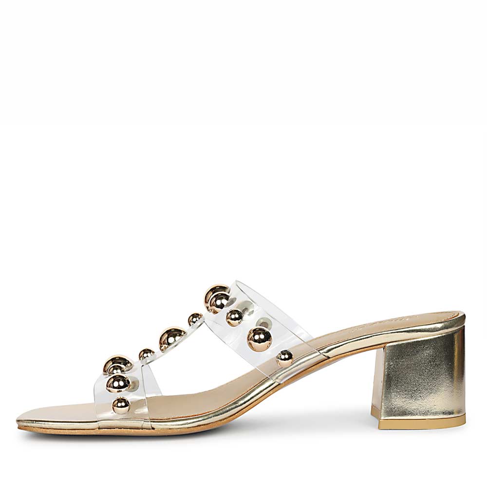 Saint Ottilie Stud Embellished Platin Block Heels - Image 4