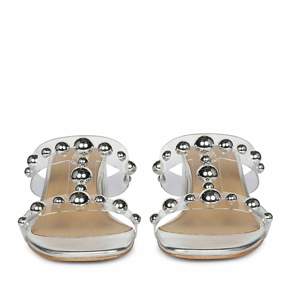 Saint Ottilie Stud Embellished Silver Block Heels - Image 5