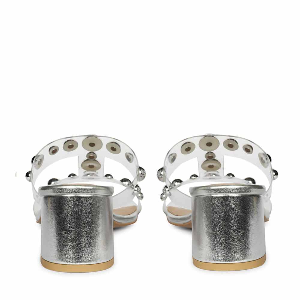 Saint Ottilie Stud Embellished Silver Block Heels - Image 6