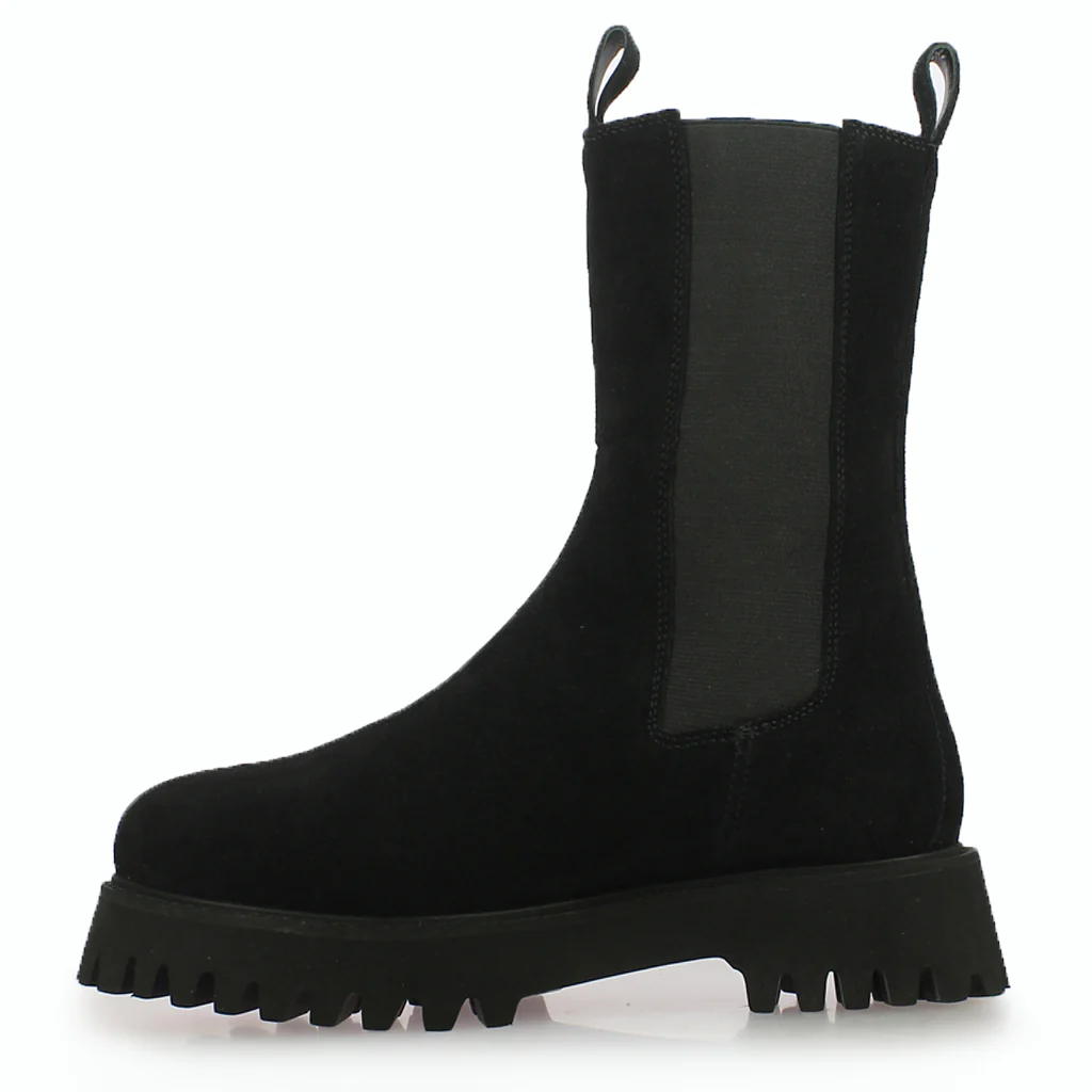 Saint Paolina Black Suede Leather High Ankle Boots - Image 4