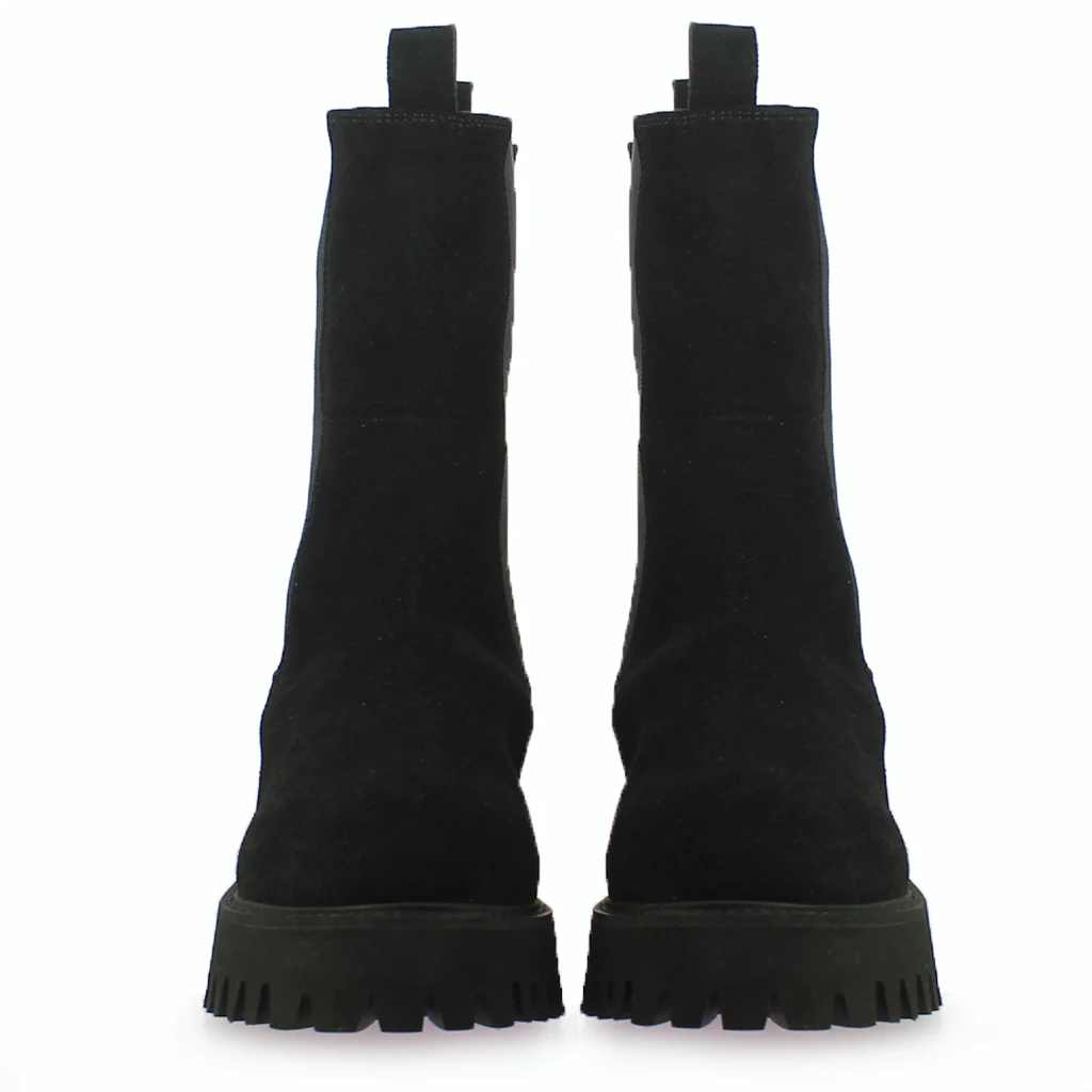 Saint Paolina Black Suede Leather High Ankle Boots - Image 5