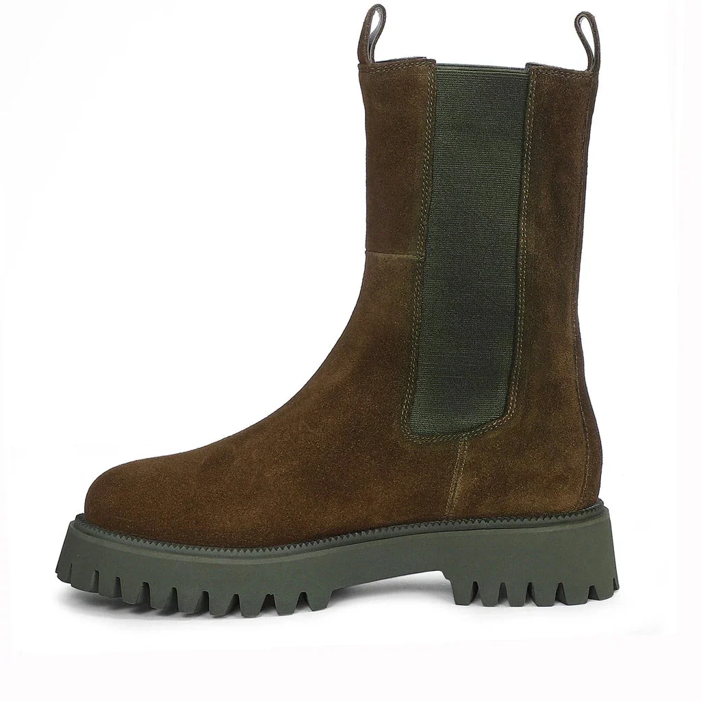 Saint Paolina Bosco Green Suede Leather Boots - Image 4