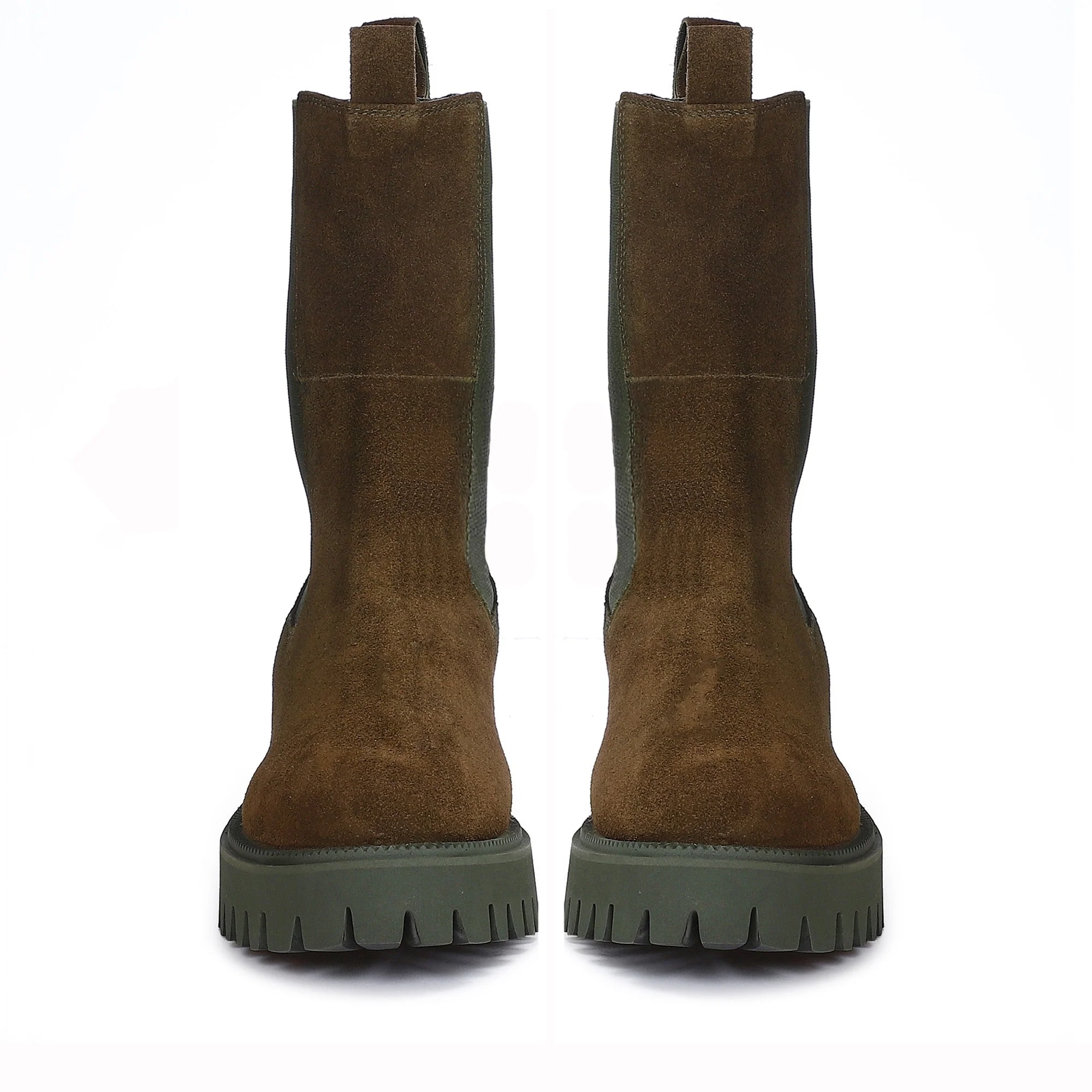 Saint Paolina Bosco Green Suede Leather Boots - Image 5