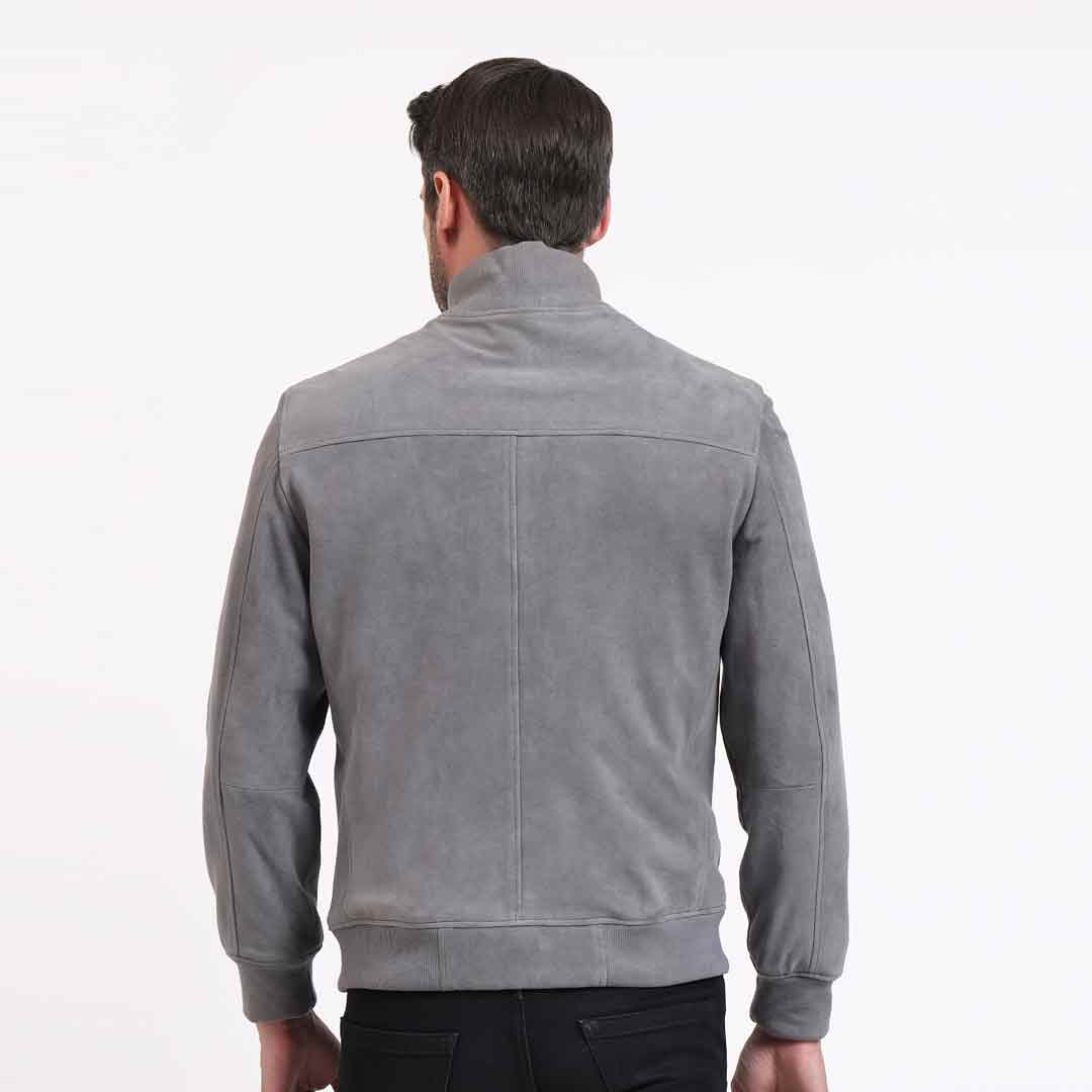 Saint Parc Grey Leather Men's Jackets - Image 6